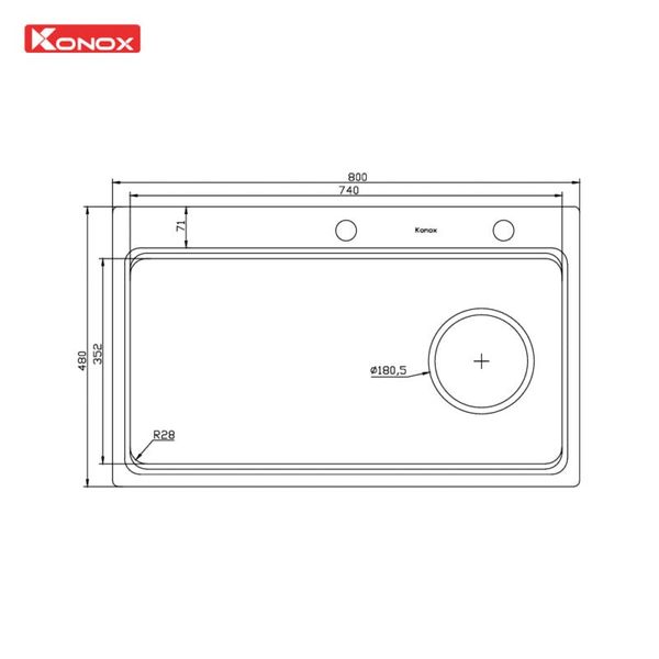 Chậu rửa Konox 1 hố chống xước Workstation Sink KN8048TS Dekor