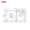 Chậu rửa Konox 2 hố lệch Overmount Sink 82cm KN8248DO