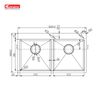 Chậu rửa Konox 2 hố Overmount Sink 82cm KN8248DOB