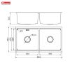 Chậu rửa Konox 2 hố chống xước Workstation Sink Undermount KN8646DU Dekor
