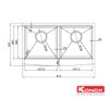 Chậu rửa 2 hố Konox Workstation Sink Apron 87cm KN8751DA Curve