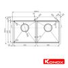 Chậu rửa Konox 2 hố Workstation Sink Topmount 88cm KN8850TD