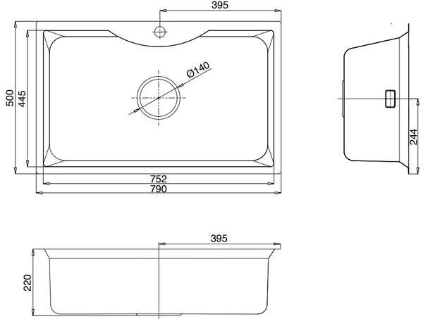 Chậu rửa inox Kluger 79cm KW8191FS-S79