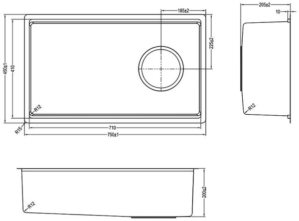Chậu rửa inox Kluger 75cm KY7545FS – S75