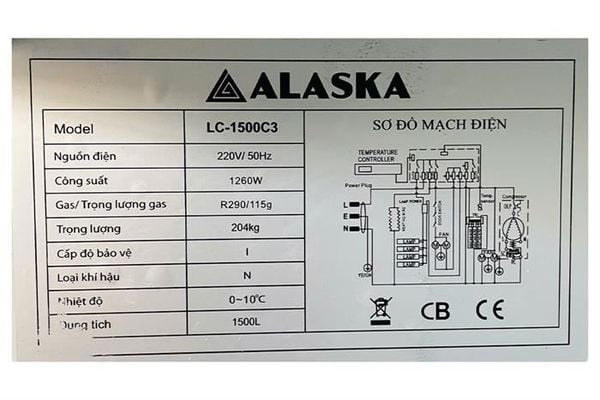 Tủ mát Alaska 1500 lít LC-1500C3