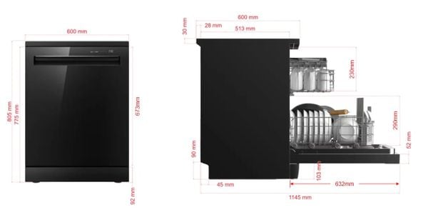 Máy rửa bát Eurosun 16 bộ SMS82EU88GB mẫu mới 2025