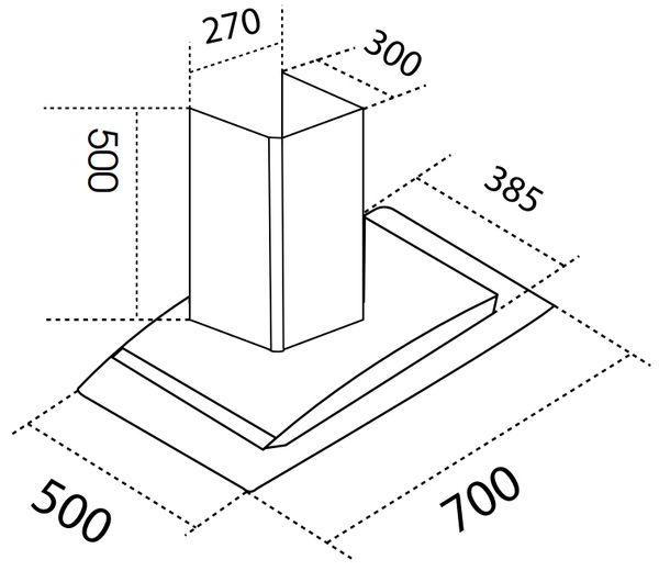Máy hút mùi kính cong Dmestik ML 2170 DMK 70cm