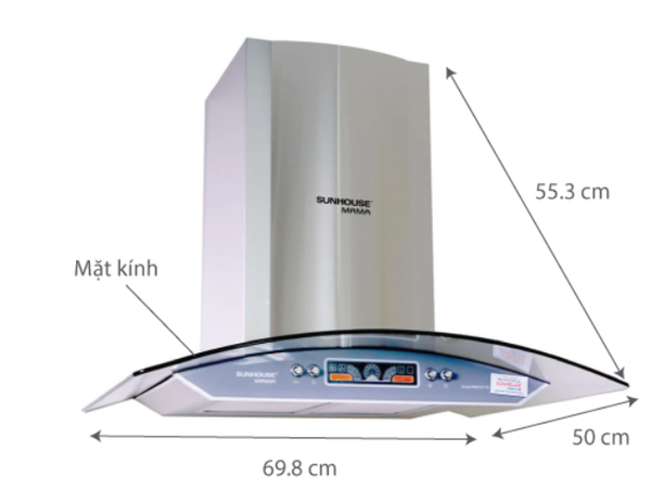 Máy hút mùi kính cong Sunhouse Mama MMB6707-70 69.8cm