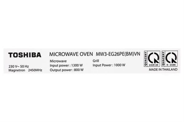 Lò vi sóng có nướng Toshiba MW3-EG26PE(BM)VN 26 lít