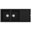 Chậu rửa đá Granite 2 hố Malloca NERO K-50040