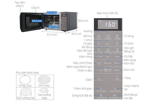 Lò vi sóng có nướng Panasonic NN-CT66MBYUE 27 lít 1.400W