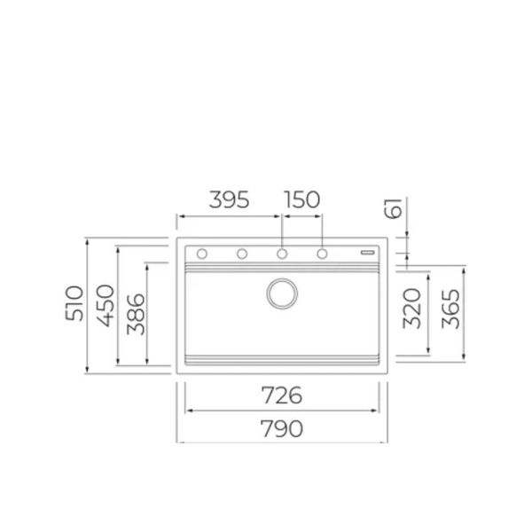 Chậu rửa đá nhân tạo Teka Nova 80 WS-TG 1B