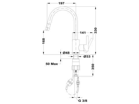 Vòi chậu rửa Teka pull out MTP 938