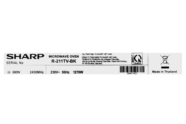 Lò vi sóng Sharp R-211TV-BK 21 lít