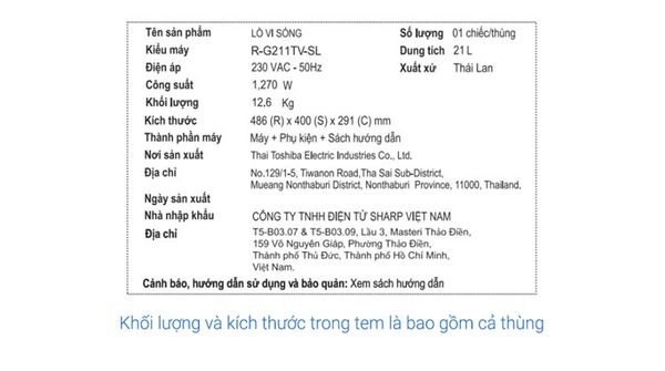 Lò vi sóng có nướng Sharp R-G211TV-SL 21 lít