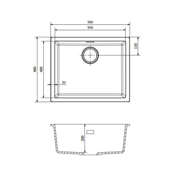 Chậu rửa Reginox 56 cm amsterdam 50 đen R30844