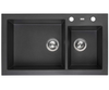 Chậu rửa 2 hố lệch Reginox 86cm đá Amsterdam 25 R31087 đen