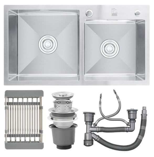 Chậu rửa 2 hố 78cm Roslerer RL04-7843 Lệch