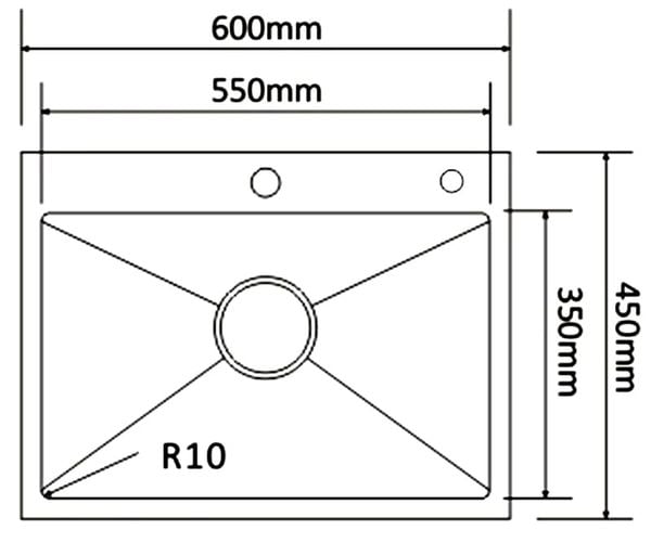 Chậu rửa inox 1 hố Roslerer 60cm RL01-6045