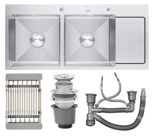 Chậu rửa 2 hố Roslerer 100cm RL04-10045 có bàn chờ