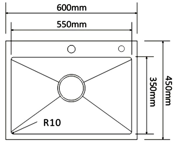 Chậu rửa inox 1 hố Roslerer 60cm RL04-6045