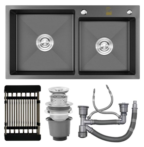 Chậu rửa 2 hố lệch Roslerer 78CM RL04-7843 nano