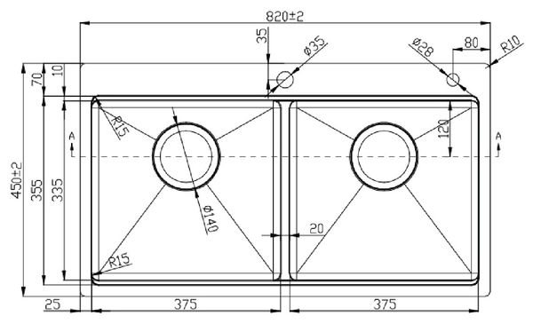 Chậu rửa Roslerer 82,2cm RL04-8245 New Cân inox 301