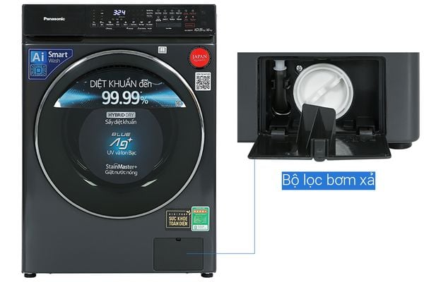 Máy giặt sấy Panasonic Inverter 10.5 kg NA-S056FR1BV
