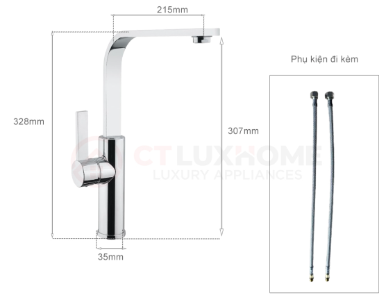 Vòi rửa nóng lạnh Furst có dây rút F400050CR