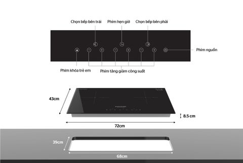 Bếp điện từ 2 vùng nấu Sunhouse SHB-DI01 4000W