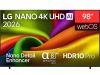 Smart tivi LG Nano 4K UHD AI 985 inch 98NU855BPSA mẫu mới 2026