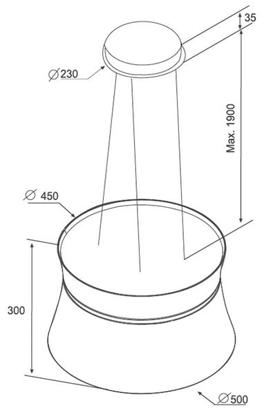 Máy hút mùi độc lập Malloca SOPHIE K-500B