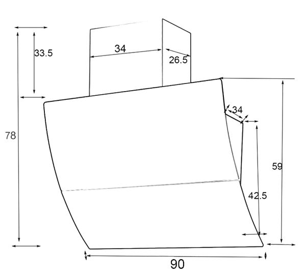 Máy hút mùi Spelier kính vát 70cm SP 708 Plus