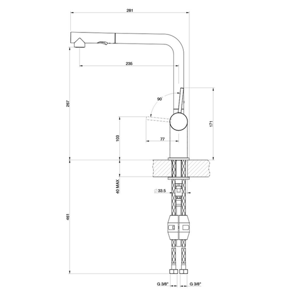 Vòi rửa Konox nóng lạnh Stella Black