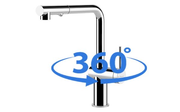 Vòi rửa Konox dây rút Stella Chrome nóng lạnh