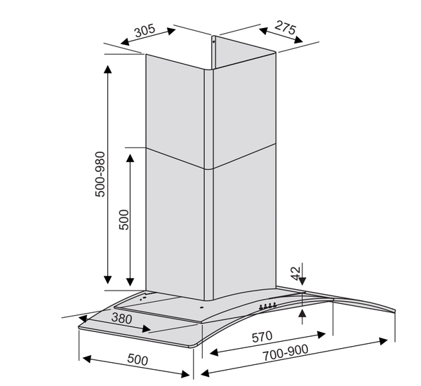 Máy hút mùi Lorca 70cm TA-2001MD-70