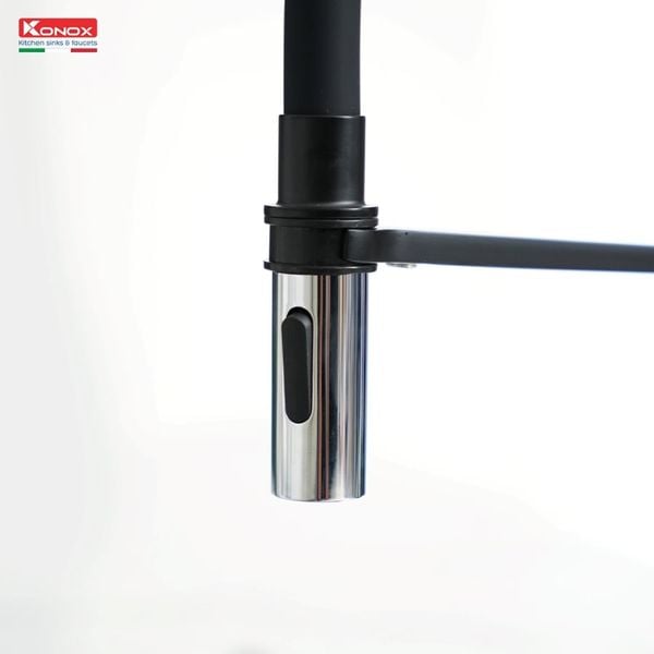 Vòi rửa Konox thân mềm Tema Black nóng lạnh