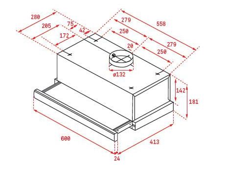 Máy hút mùi âm tủ 60cm Teka TL 6310