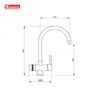 Vòi rửa Konox ba đường nước Trim-Water Black nóng lạnh RO