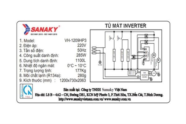 Tủ mát Sanaky Inverter 1100 lít VH-1209HP3