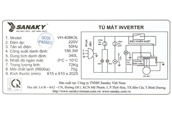 Tủ mát Sanaky Inverter 340 lít VH-408K3L