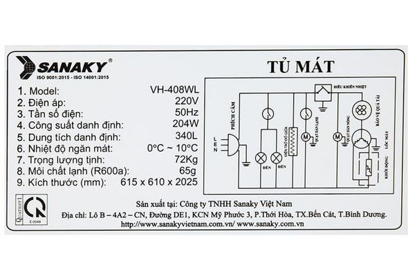 Tủ mát Sanaky 340 lít VH-408WL