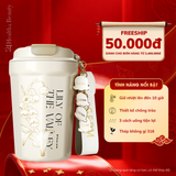  Ly Giữ Nhiệt Cao Cấp GERM BST Hoa Huệ Thung Lũng - Màu Trắng Kem 390ml - Inox 316L Nguyên Khối 