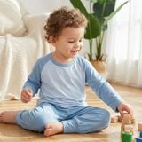  Bộ dài tay cho bé 95% sợi sồi Modal Ice Cool Áo Lá Homewear A300, đồ bộ ngủ bé trai bé gái tay raglan quần chống muỗi 