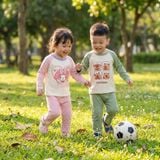  Bộ dài tay cho bé mặc ngủ vải Lyocell Áo Lá Homewear A228, pijama cho bé hình kuromi melody capybara mềm mát thấm hút 