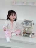  Bộ dài tay cho bé gái sợi sồi Modal Lá Homewear MOD7, đồ ngủ cho bé mềm mát dễ thương 