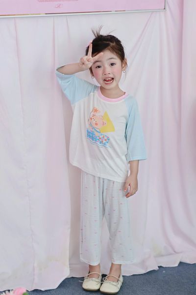  Đồ bộ ngủ cho bé sợi sồi Modal Lá Homewear MOD2, đồ bộ tay lửng quần dài raglan phối màu caro 