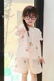  Bộ cộc tay bé gái xô cotton Lá Homewear A256 babydoll mặc hè mát, đồ bộ đùi cho bé dễ thương 