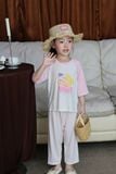  Đồ bộ ngủ cho bé sợi sồi Modal Lá Homewear MOD2, đồ bộ tay lửng quần dài raglan phối màu caro 
