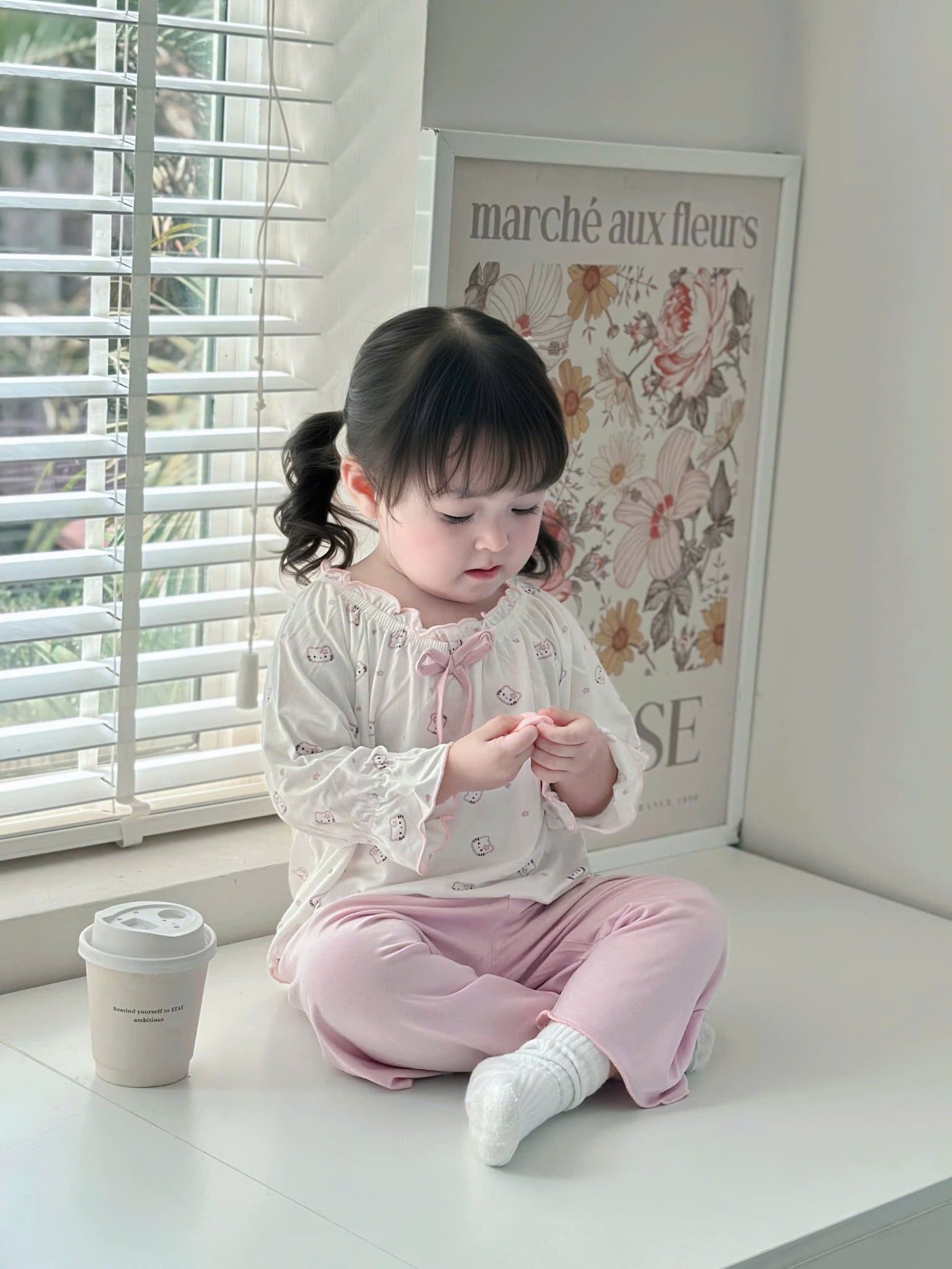  Bộ dài tay cho bé gái sợi sồi Modal Lá Homewear MOD7, đồ ngủ cho bé mềm mát dễ thương 